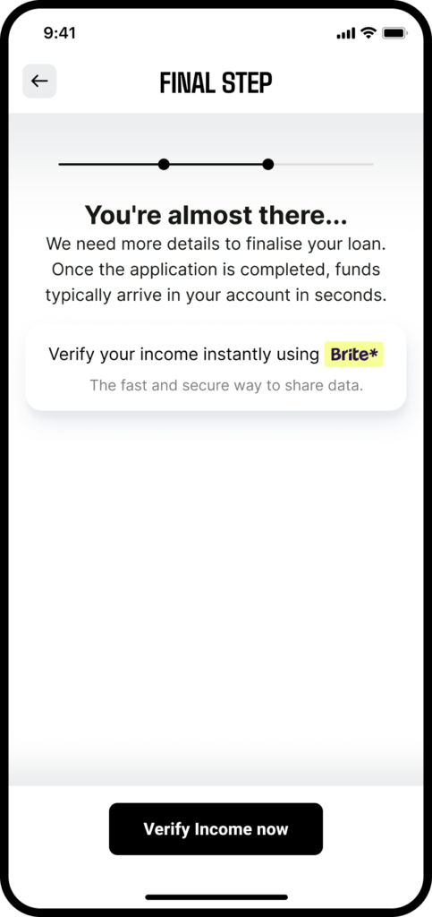 Start screen for a Brite Data Solutions