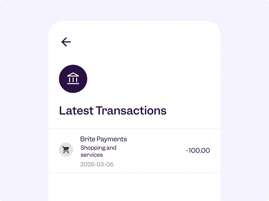 Latest transactions figurative image for Brite alternative